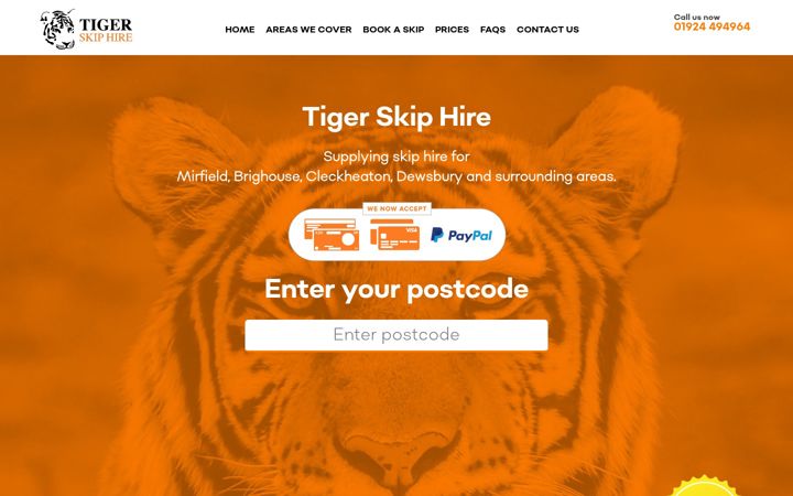 Screenshot stránky tigerskiphire.co.uk