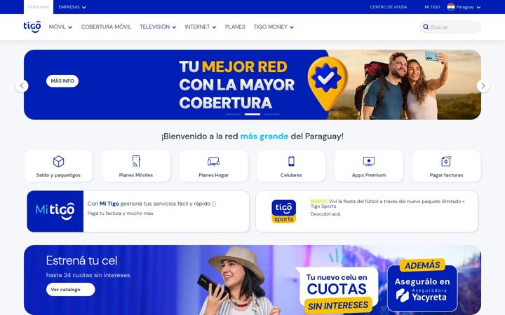 Screenshot of tigo.com.py