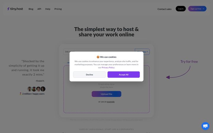 Screenshot of tiiny.site