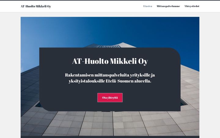 Screenshot van tiiviysmittauksia.fi