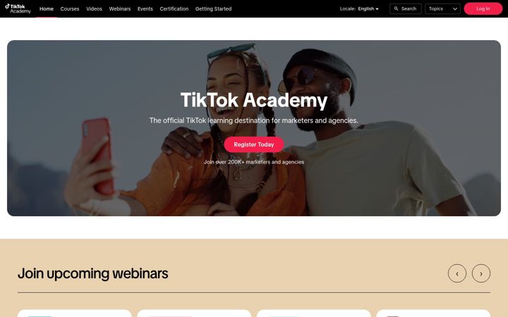 Screenshot of tiktokacademy.com