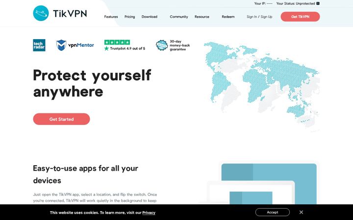 Képernyőkép: tikvpn.com