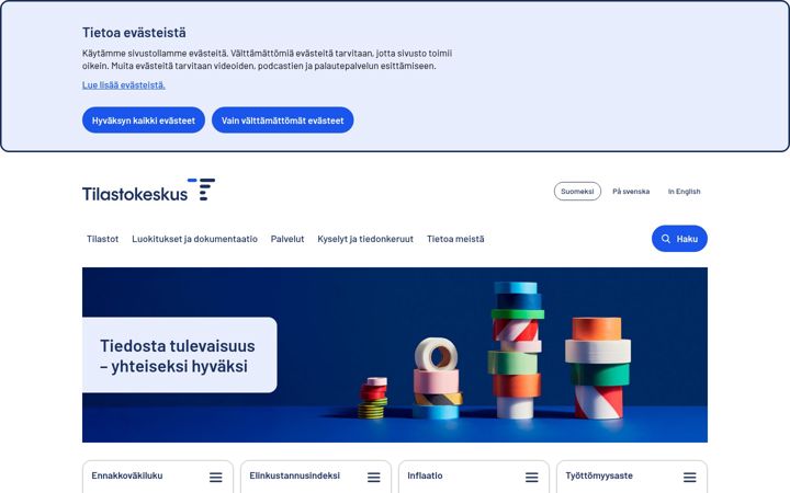 Screenshot of tilastokeskus.fi