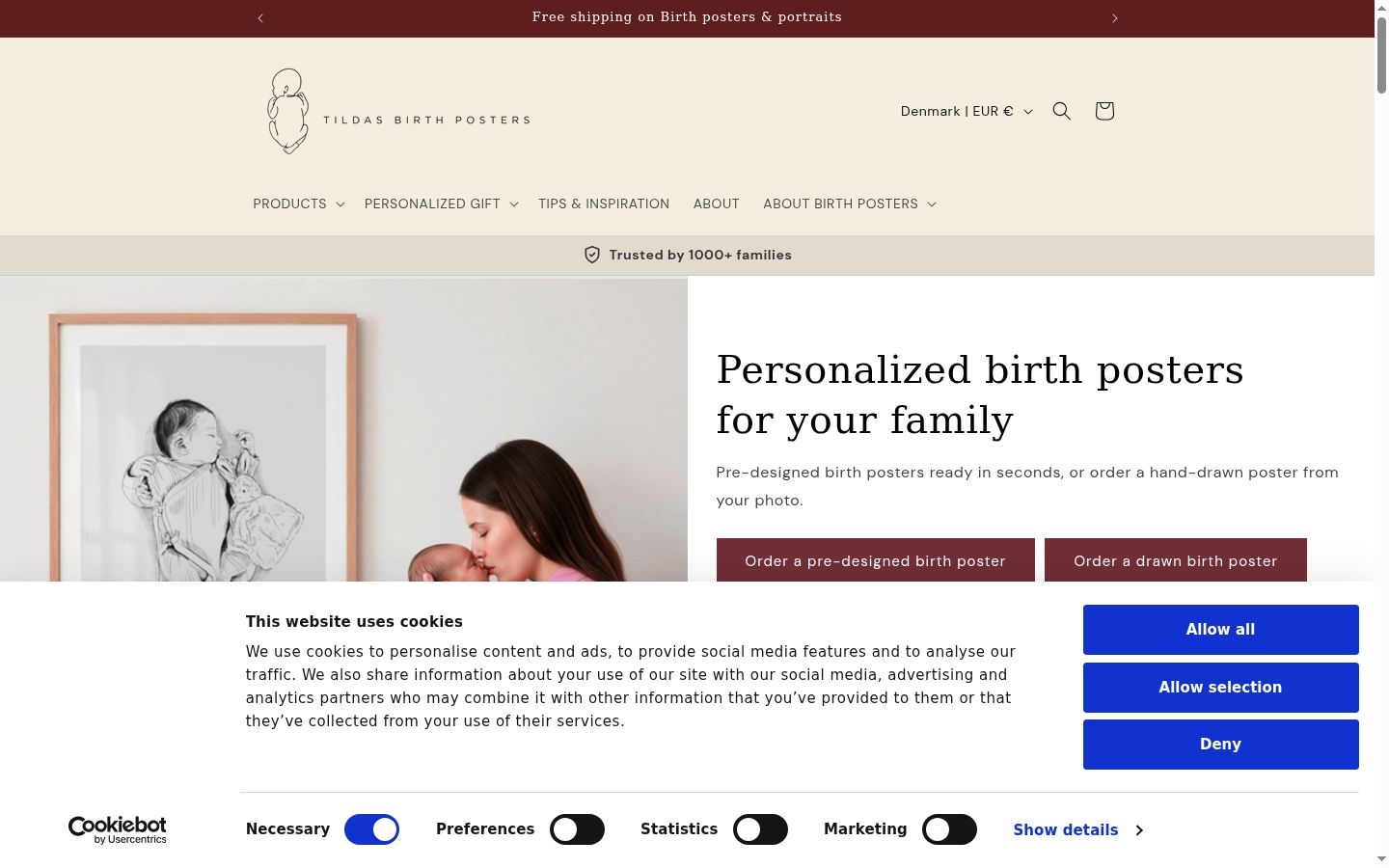 Screenshot of the consent banner shown before any interaction
