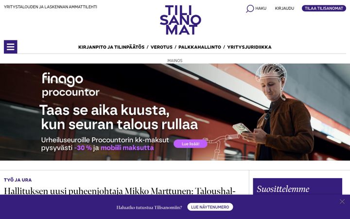 Screenshot of tilisanomat.fi