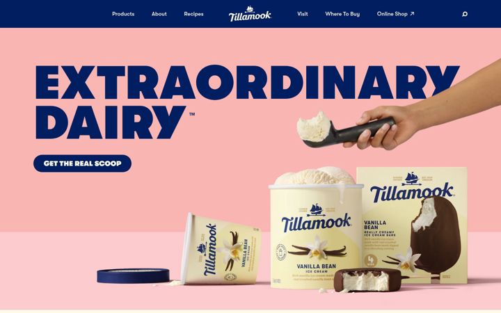 Screenshot of tillamook.com