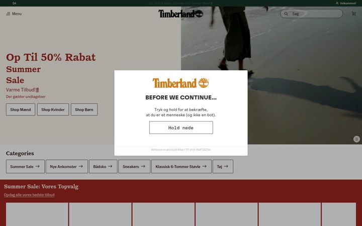 Screenshot of timberland.eu