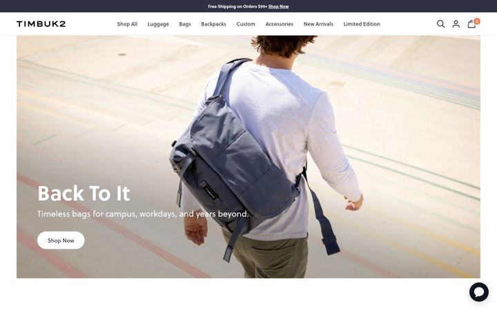 Screenshot of timbuk2.com