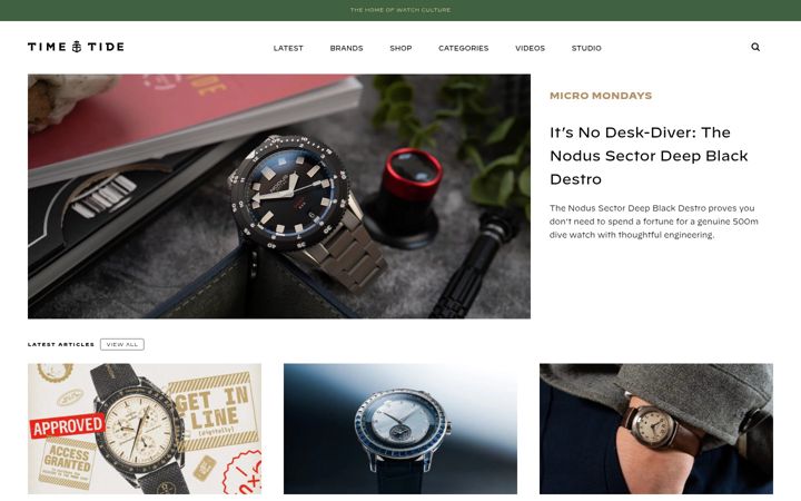 Screenshot of timeandtidewatches.com