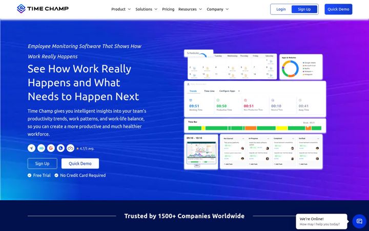 Screenshot of timechamp.io