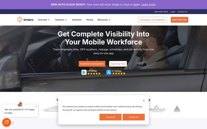Screenshot of timeero.com