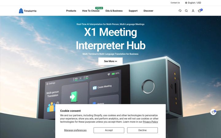 Екранна снимка на timekettle.co
