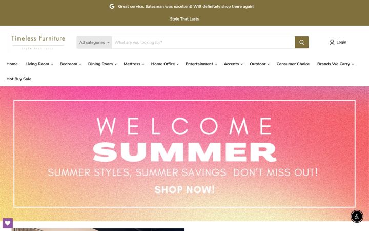 Screenshot of timelessfurnitureonline.com