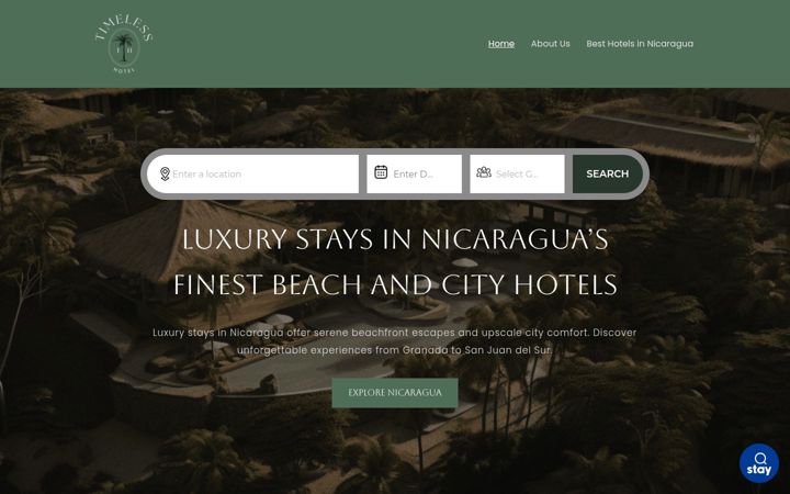Screenshot of timelesshotelnicaragua.com
