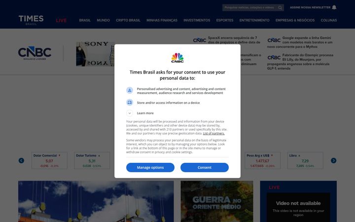 Screenshot of timesbrasil.com.br