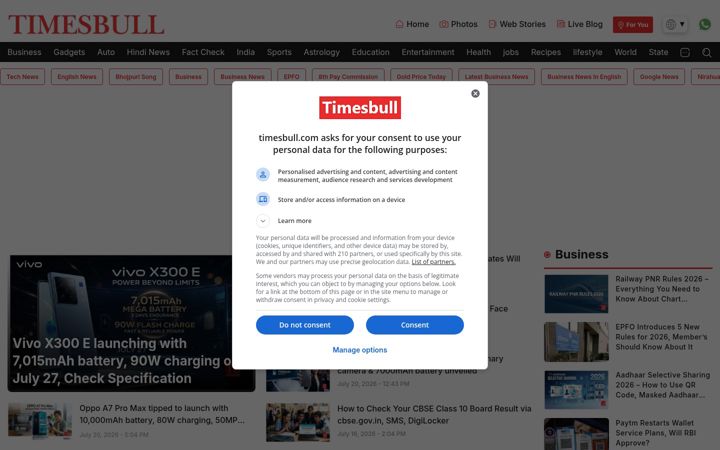 Screenshot of timesbull.com