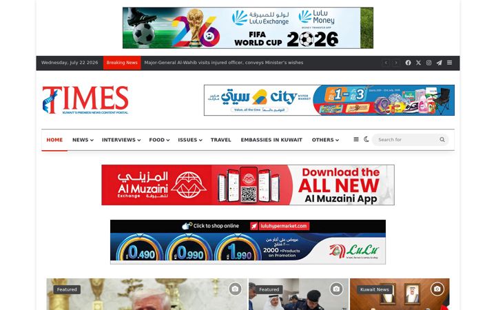 Screenshot of timeskuwait.com