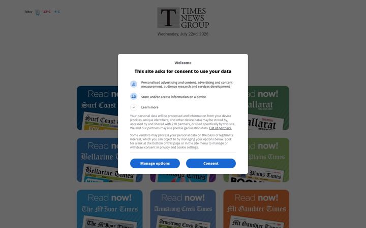 Ekrānuzņēmums no timesnewsgroup.com.au