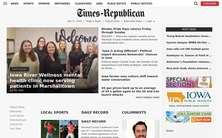 Screenshot of timesrepublican.com