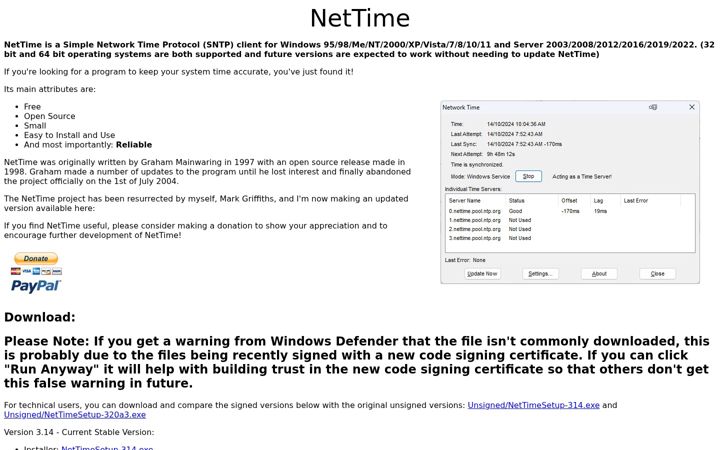 Screenshot of timesynctool.com