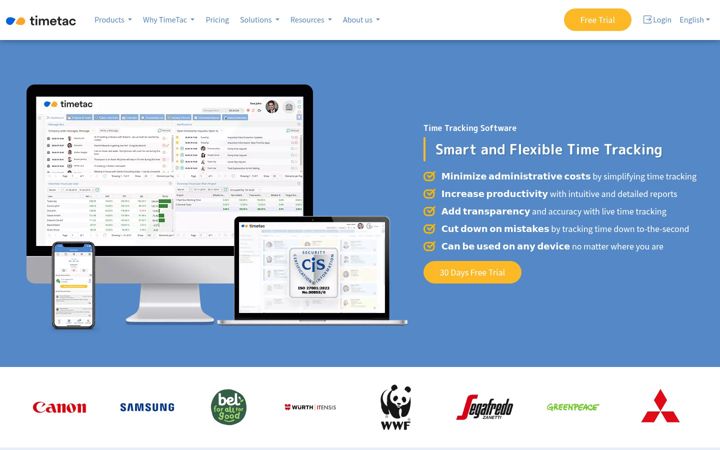 Screenshot of timetac.com