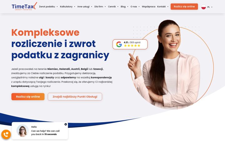 Zrzut ekranu timetax.pl