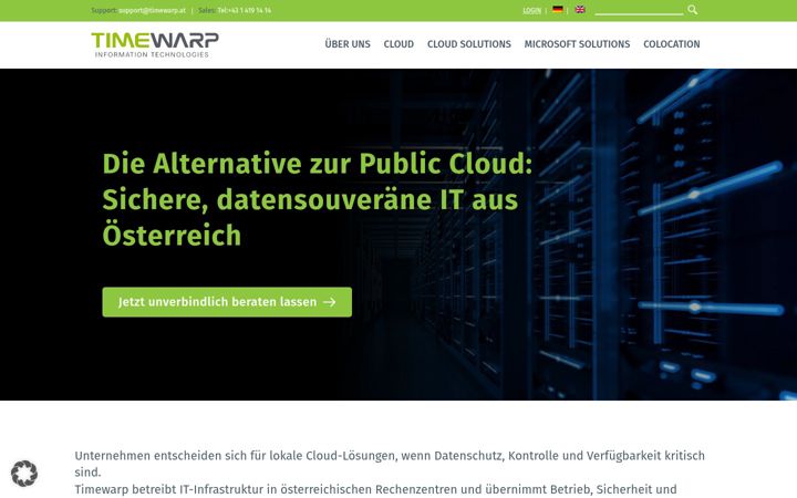 Screenshot of timewarp.at