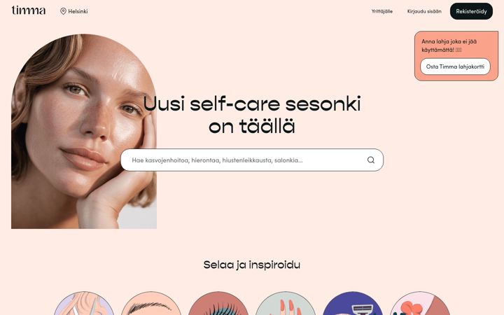 Screenshot of timma.fi