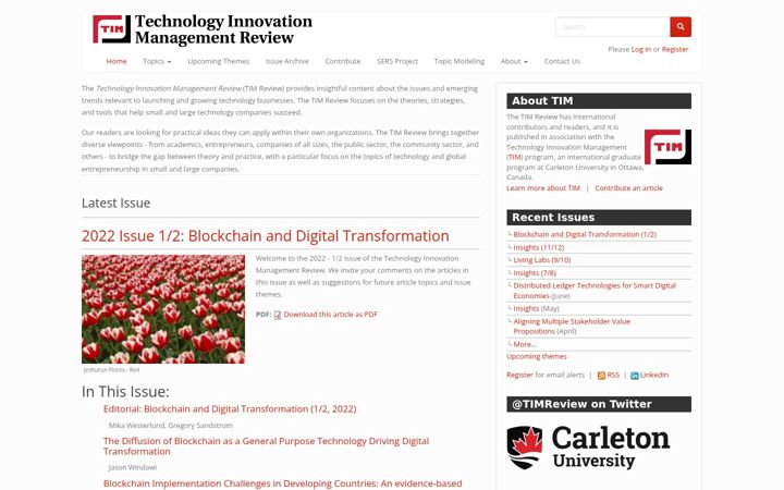 Screenshot of timreview.ca