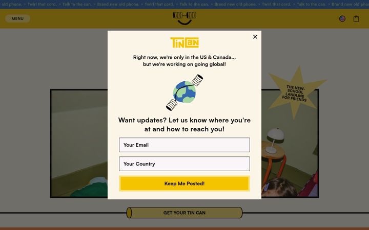 Screenshot of tincan.kids