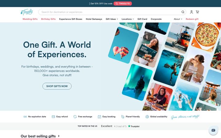 Screenshot of tinggly.com