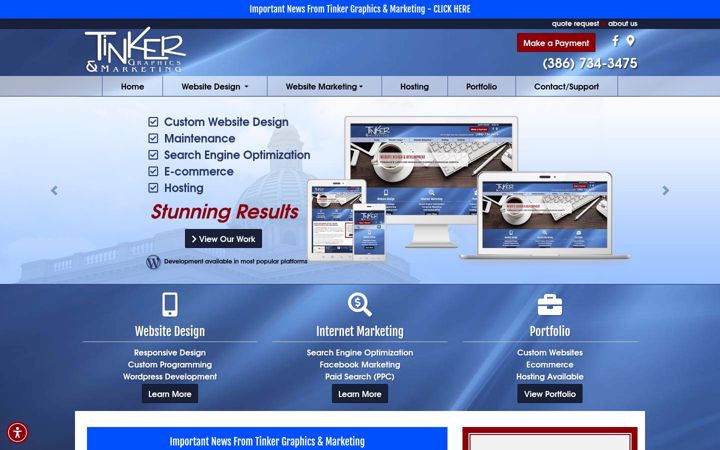 Screenshot of tinkerwebdesign.com