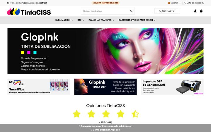 Screenshot of tintaciss.net
