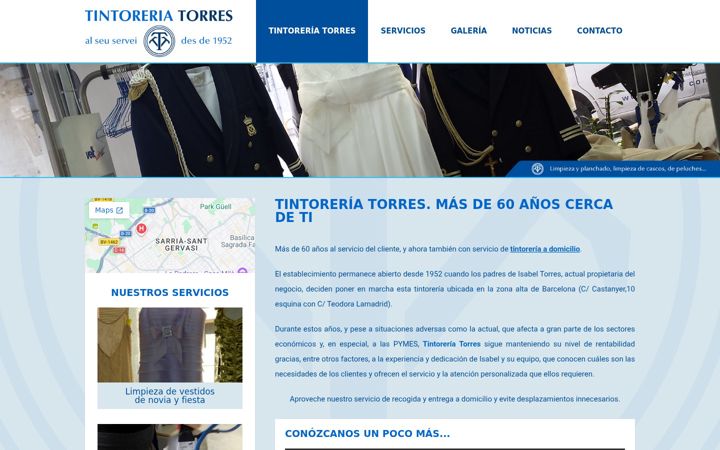Screenshot stránky tintoreriatorres.com