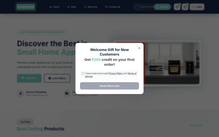 Screenshot of tinyappliancesind.com