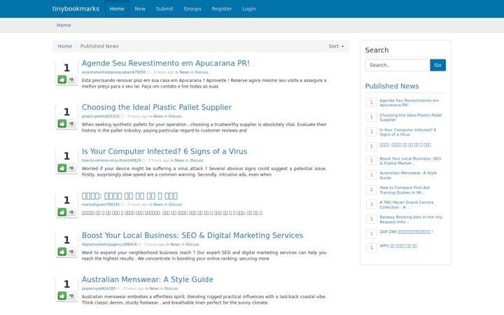Screenshot of tinybookmarks.com