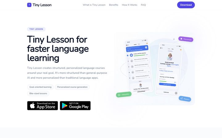 Screenshot of tinylesson.app