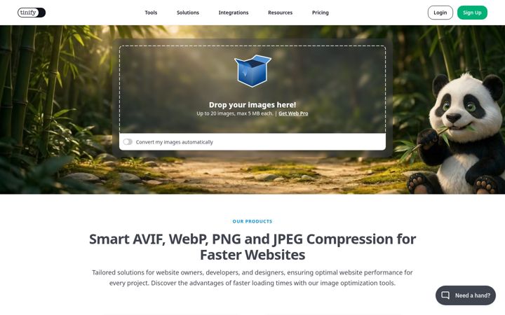 Screenshot di tinypng.com