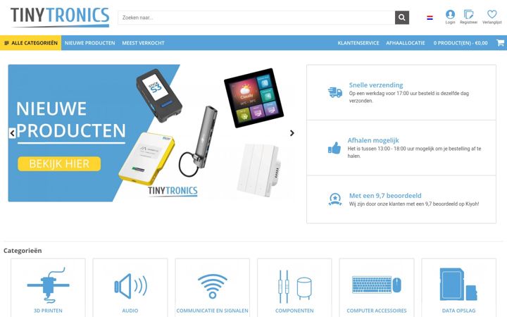 Screenshot of tinytronics.nl