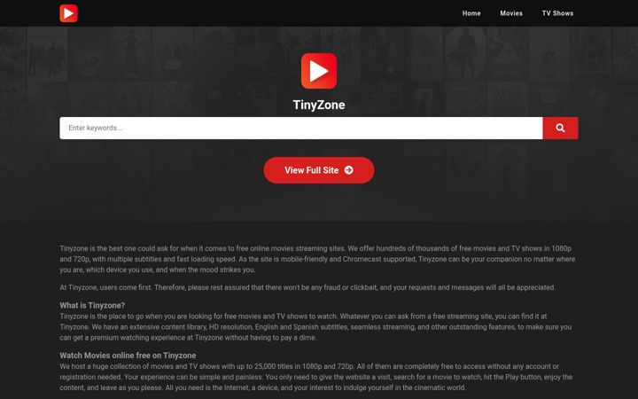 Képernyőkép: tinyzonetv.stream