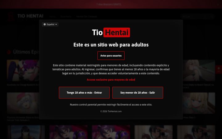 Screenshot of tiohentai.com
