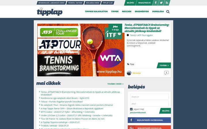 Screenshot di tipplap.hu