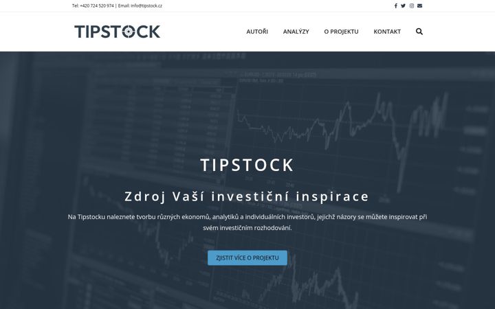 Snimka zaslona za tipstock.cz