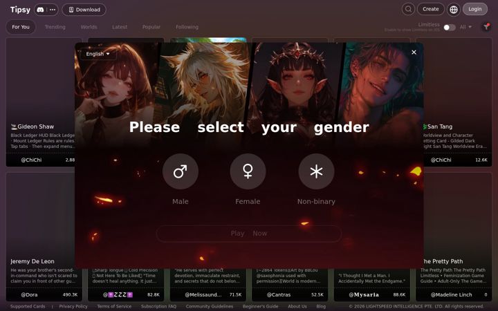 Screenshot of tipsy.chat
