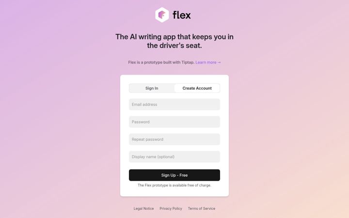 Skjermbilde av tiptapflex.com