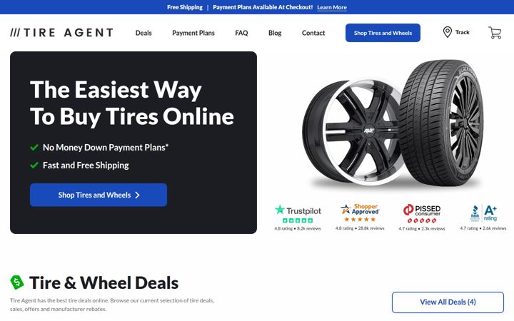 Skærmbillede af tireagent.com