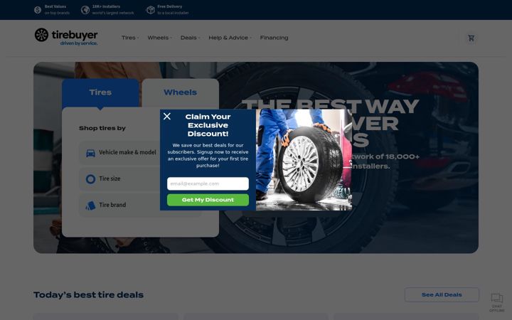 Screenshot di tirebuyer.com