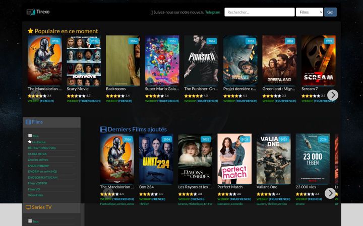 Screenshot of tirexo.win