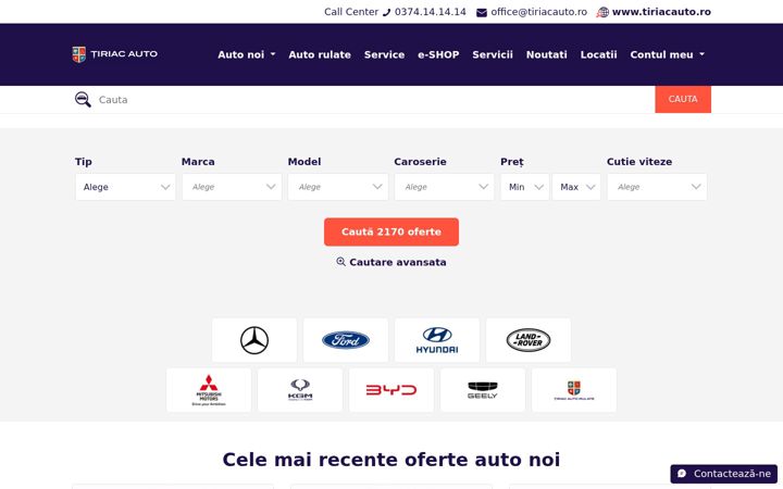 Screenshot of tiriacauto.ro