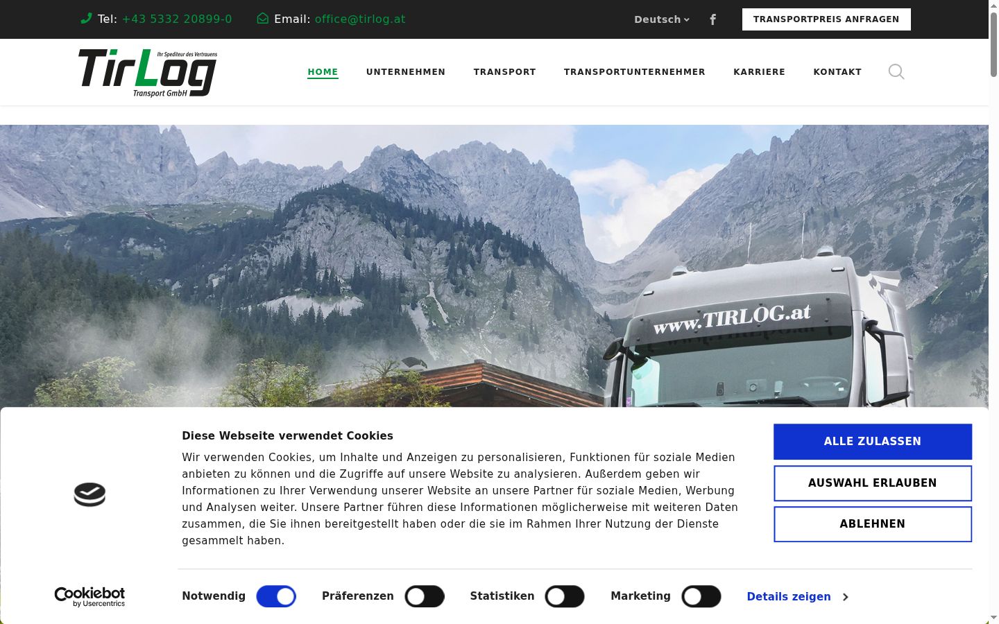 Screenshot of the consent banner shown before any interaction